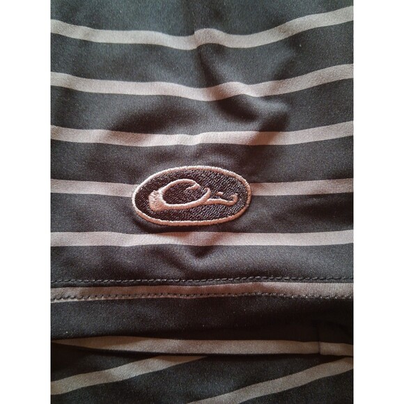 Drake Clothing Co. Polo Shirt Mens Sz XL  Black Gray Striped Performance Stretch - Picture 4 of 5